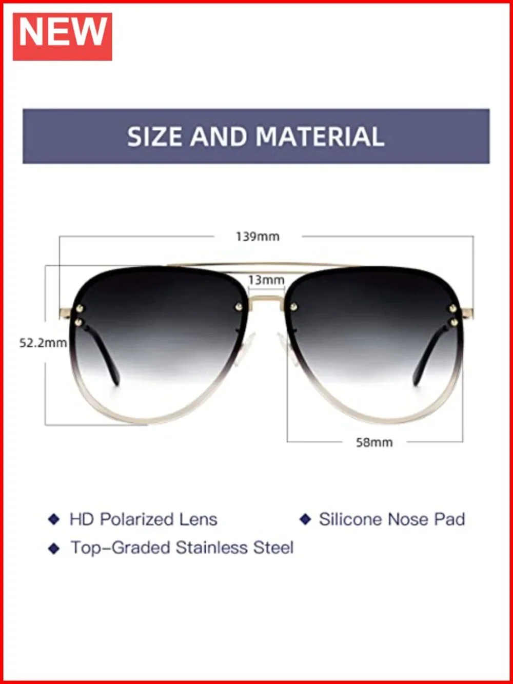 Trendy Oversized Aviator Sunglasses for Women Retro Cute Big Shades UV